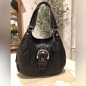 Coach Y2K Soho Lynn Pleated Hobo Buckle Black Shoulder Boho Bag F15527 w/hangtag